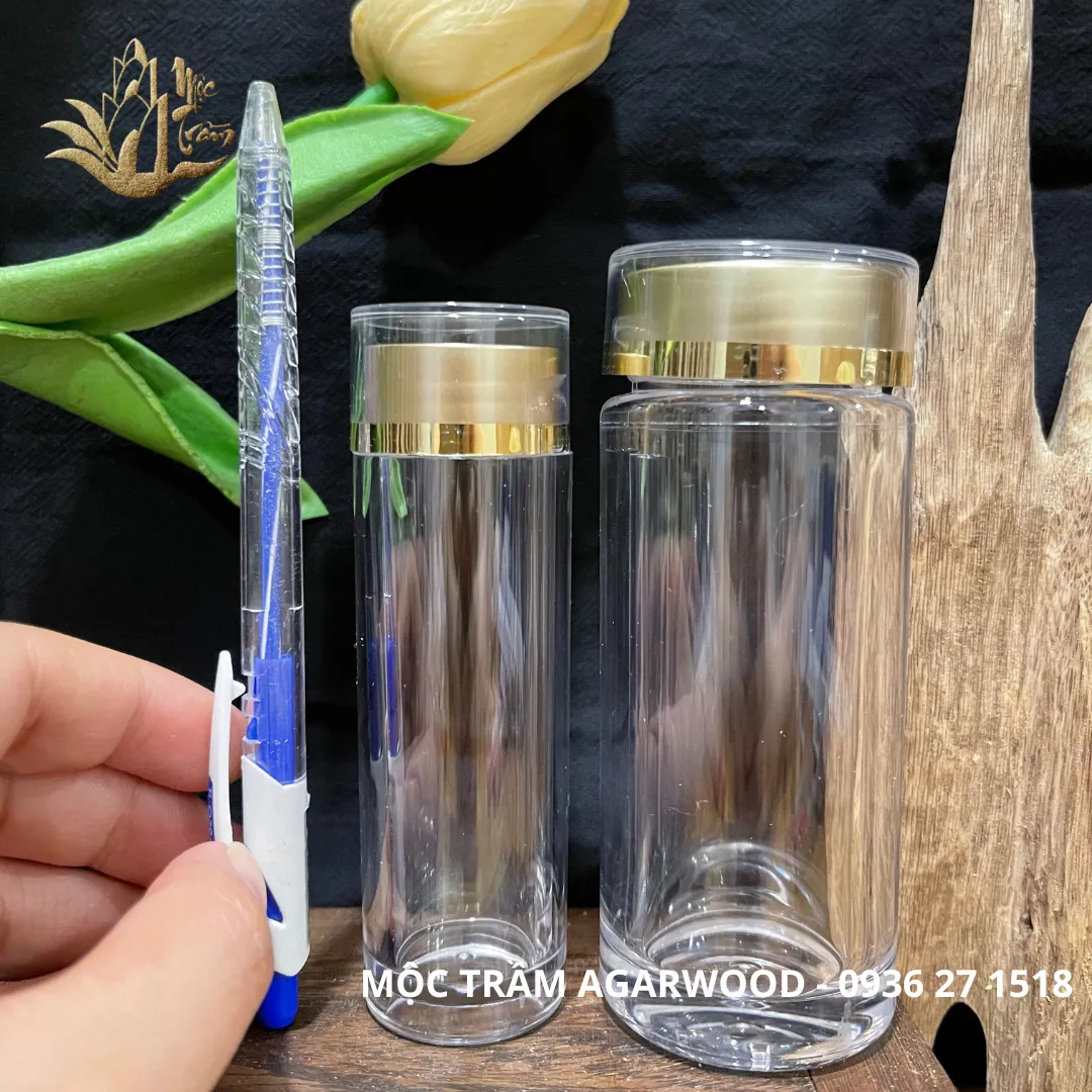 Premium Clear Acrylic Jar – Storage &amp; Display Container for Agarwood Bracelets, Saffron &amp; Feng Shui Jewelry (3×10cm)